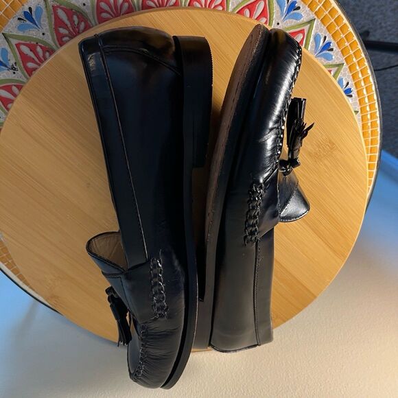 Vintage Cole Haan Red Tag Black Leather 3506 Size 9.5E Mens Dress Tassel Loafers - Picture 7 of 11